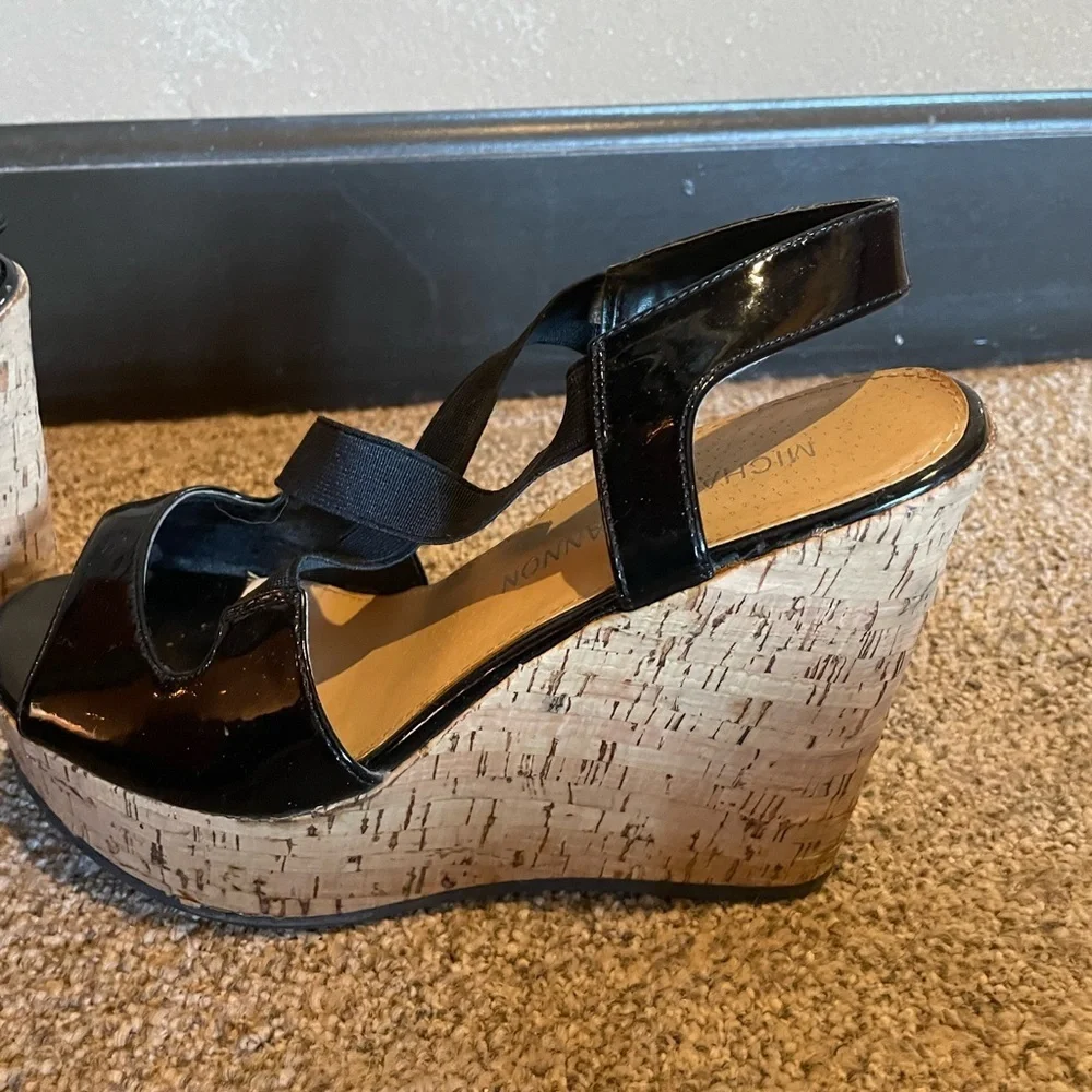 Michael Shannon strappy cork wedges